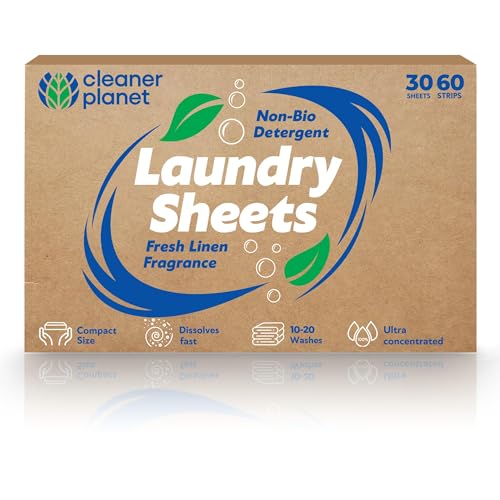 SOL 30pk Laundry Detergent Sheets, 60 Loads Fresh Linen Scent, Eco Friendly Washing Machine Strips for Travel Clothes and Everyday Use, Lightweight, Wash Clothes Clean with a Fresh Linen Fragrance