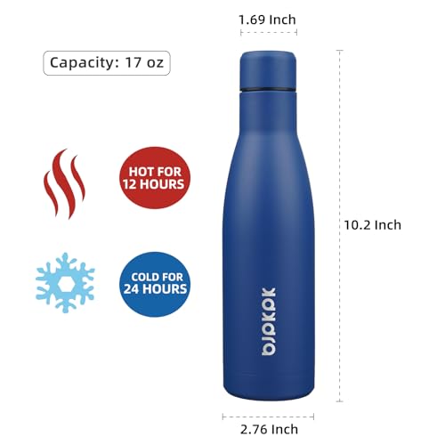 Image of BJPKPK 17oz Skinny Insulated Water Bottle, Stainless Steel Flask