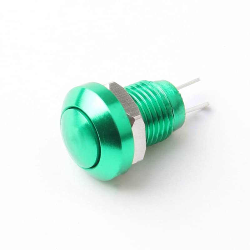 Interrupteur 8mm métal vert rond avec finition par oxydation haut de gamme