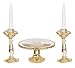 Dollhouse Miniature Chrysnbon Cake Plate with 2 Candlesticks in Amber