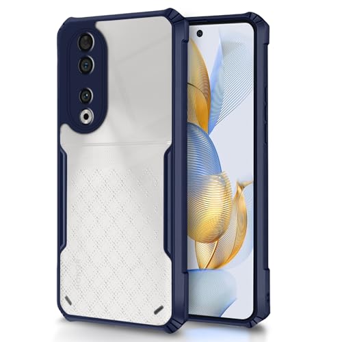 Image of Pikkme Honor 90 5G Back Cover | Crystal Clear Transparent Back | Ultra Hybrid | Full Camera Protection | Raised Edge | Bumper Back Case (Blue)