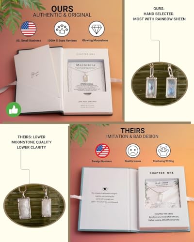 HOPE LOVE SHINE New Beginnings Rainbow Moonstone Sterling Silver Necklace for Women 5