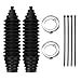 Universal Steering Rack and Pinion Tie Rod Boots, Silicone Bellow Boots with 2 Pieces Gaiter Pinion Boots, 4 Pieces Locking C-Clamps and 6 Pieces Cable Ties, Black