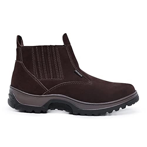 Bota Botina Masculina Couro Legítimo (40, Marrom)