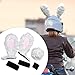 FJMQHU Bicycle Helmet Ears Ski Helmet, Accessory with Tail Cosplay Cartoon Helmet Decor Helmet Bunny Ornament for Bicycle Cycling, White