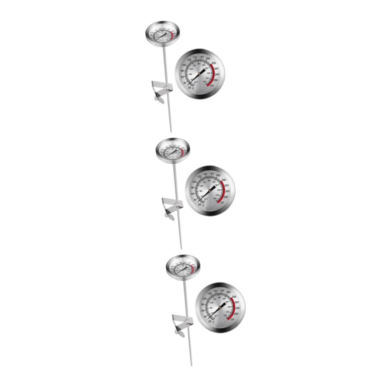 MAGICLULU 3pezzi Termometro Da Cucina Professionale Inossidabile Misuratore Di Temperatura Per Bbq e Frittura Facile Da Usare e Strumento Per Cucina e Grigliate