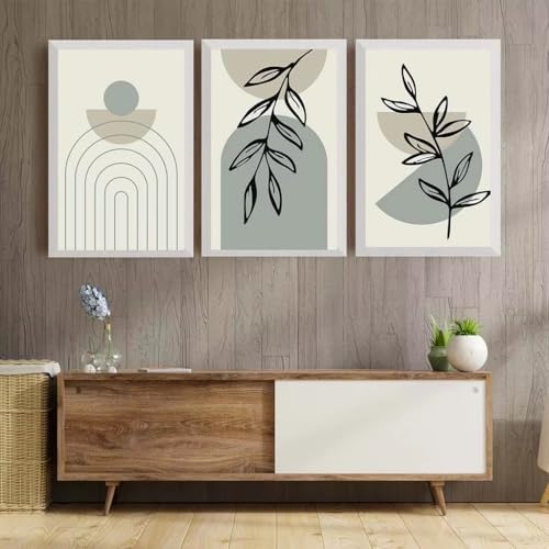 Arche géométrique et feuilles tableau déco pour habiller un mur nu