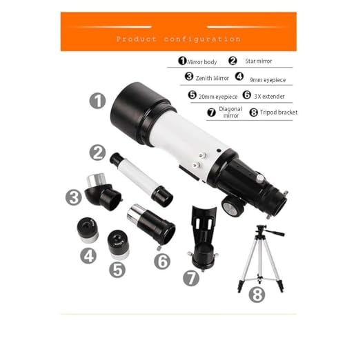 Telescopio astronómico 50MM con trípode y mochila miniatura 6
