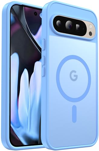 GaoBao Custodia Magnetica Per Google Pixel 9 Pro XL – Compatibile MagSafe, Militare Antiurto, Traslucida Opaca Verde, Sottile