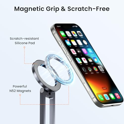 Soportes magnéticos Itramax 360 plegables para trípode de mesa y salpicadero iPhone 15 5