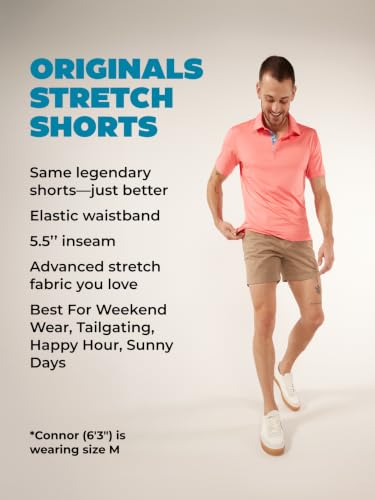 Image of Chubbies Chino Shorts Men 5.5 Inch - Mens Shorts Casual with Elastic Waistband, Side and Back Pockets, Stretch Cotton Blend