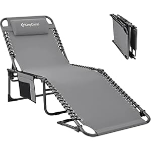 KingCamp コット キャンプ アウトドア ベッド 収納袋付き デッキチェア リクライニング 折りたたみ コンパクト 簡易 レジャー フィットネス ビーチ 事務室 3段階調節 防災