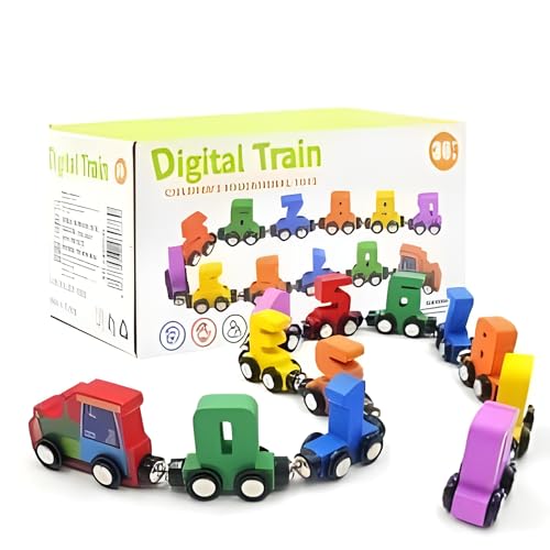 Image of Crackles Small Wooden Magnetic Digital Train Toy for Kids (0-10) | Montessori & STEM Learning Number Train with Engine | Early Learning Educational Toy for Toddlers & Preschool Kids