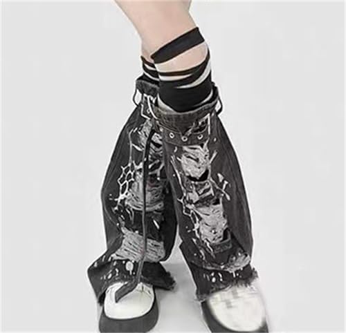 Image of Sup-Coente Gothic Flare Leg Warmers for Women Punk Goth Steampunk Y2k Emo Grunge