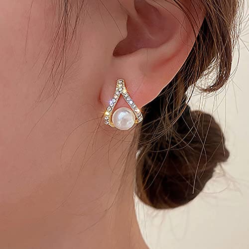 Perlenohrringe 14k Vergoldet – Mit Zirkonia, Elegant, Für Hochzeit Oder Besondere Anlässe
