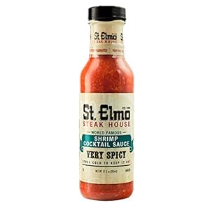 St. Elmo Cocktail Sauce, Extra Spicy Seafood Sauce and Cocktail Sauce for Shrimp, 12 Fl Oz