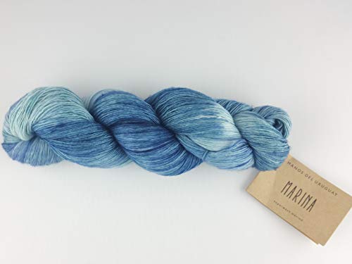 Manos Del Uruguay Marina N7338 Denim, 100g, Hand Dyed Lace Yarn