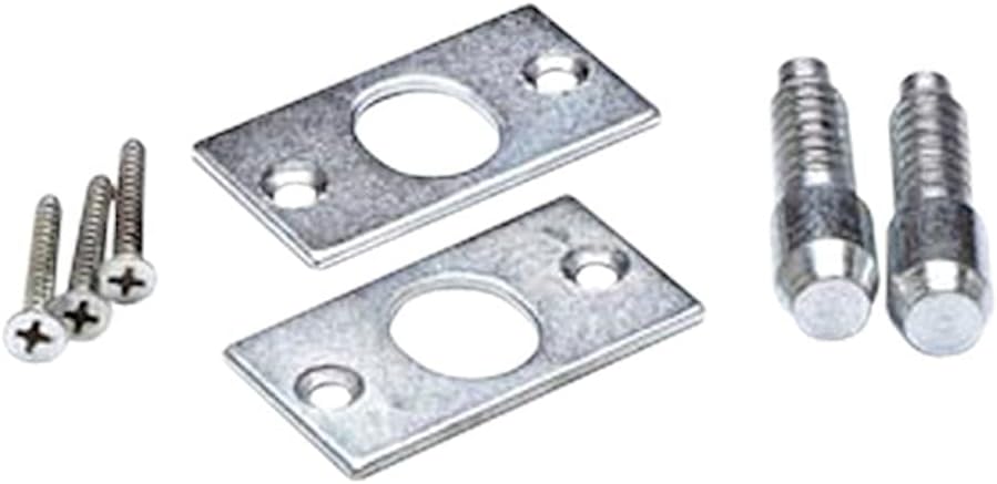Merriway® BH01780 (2 Pcs) Door Security Hinge Side Protection Steel Bolts and Plates BZP - Pack of 2 Pieces