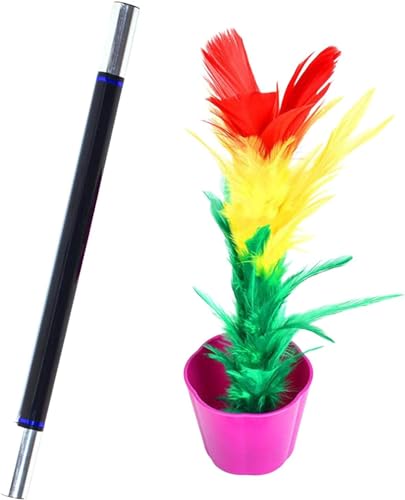 SquarezhenBo Magischer Blumentopf und Zauberstab, magisch erscheinende Blume, Zaubertrick, Performance-Requisite, lustiges Spielzeug, einfache Zaubertricks, Show Magie