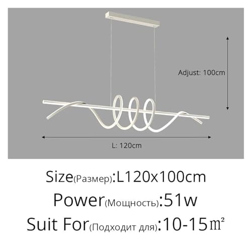 Lampe suspendue LED rotative 120cm blanche et dimmable pour table basse - 2
