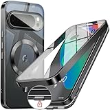 【自動スライドロック！360°全面保護】WTAIYUN Google Pixel 10 用 ケース MagSafe対応 一体型レンズ保護 ワイヤレス充電対応 高感度タッチ ストラップホール付き 指紋認証対応 透明 黄変防止PC背面 指紋防止アルミバンパー 脱着簡単 おしゃれ 両面 グーグルピクセル10 ケース 6.3 インチ (ブラック)