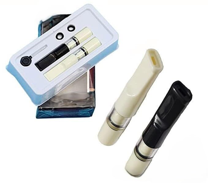 A.K.TRADERS Cleaning Reusable Ash Filter Cigarette Holder - Reduce Tar Smoke Tobacco - (Standard, Silver and Brown, 2 Pieces) Lightweight Compact Design Easy Maintenance Smoking Accessory