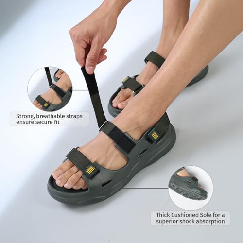 Image of YOHO Trailmark Sports Sandals for Men|Thick Sole for Shock Absorption,Adjustable Strap,Comfortable & Lightweight|Stylish Floaters for Outdoor Casual Wear Footwear - OG
