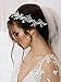 SWEETV Crystal Bridal Headpiece Silver Wedding Headband for Brides Pearl Hair Vine Rhinestone Hair Accessories for Women