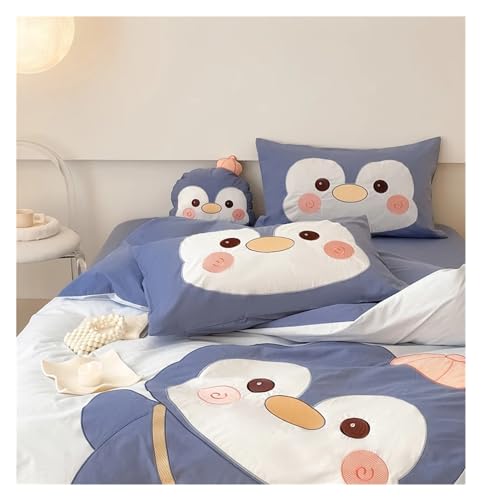 Cama para niños antiirritaciones de algodón con dibujos de pingüino y conejo 3