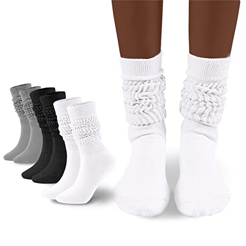 Image of Flydo Slouch Sock Scrunch for Women Tall White Knee High Boot Slouchy Socks