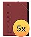 Produktbild ELBA Ordnungsmappe chic, für A4, aus Karton, 12 Fächer, bordeaux, 5er Pack