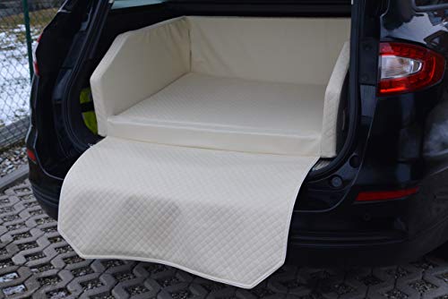 BETTEX comfort & style Autohundebett aus Kunstleder Autoschondecke Kofferraumbox Hundebett Hundebox (100x80, grau)