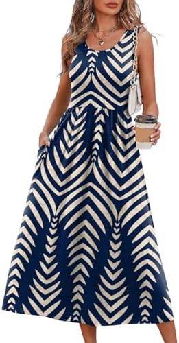 WIHOLL Summer Dresses for Women Flowy Casual Midi Dress Beach Vac...