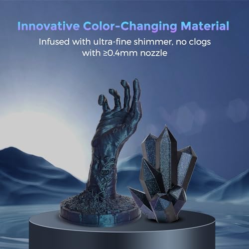 Image of FLASHFORGE PLA Filament 1.75mm + /- 0.02mm Burnt Titanium, Color Changeable 3D Printer Filament 1kg (2.2lbs), Chameleon Changing Colors with Light, Perfectly Hide The Layer Line