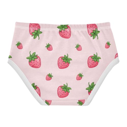 Girls Underwear Toddler 2t Cotton Girl Panties Cute Colorful Briefs Undies Kids Cute Pink Strawberries Green Leaves2