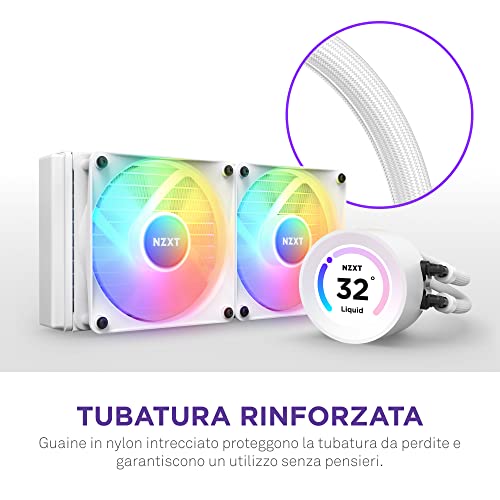 Kraken Elite 280 RGB - RL-KR28E-W1-280mm AIO CPU Liquid Cooler - Customizable 2.36" LCD Display for GIFs, Images, Performance Metrics - 2 x F140 RGB Core Fans - White - Sistema di raffreddamento - Immagine 6