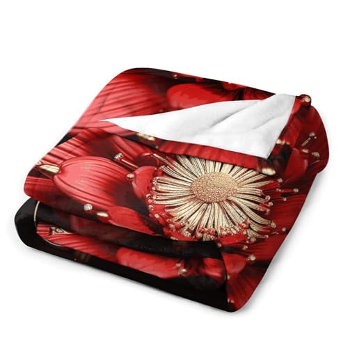 Couverture flanelle douce de qualité supérieure à fleurs 152cm