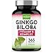 Produktbild VROODY Ginkgo Biloba Extrakt hochdosiert - mit Vitamin B12 trägt zur Verringerung von Müdigkeit und Ermüdung bei - 365 kleine Tabletten die leicht einzunehmen sind