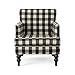 Christopher Knight Home Evete Tufted Fabric Club Chair, Black Checkerboard