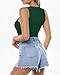 MANGOPOP Tank Top Body Suits Women Sexy Crew Neck Racerback Halter Ribbed Sleeveless Bodysuit for Women Deep Green, Medium