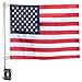 Amarine-made Stainless Steel Rail Mount Boat Pulpit Staff (7/8" - 1 1/4") , boat yacht marine flag pole with US flag