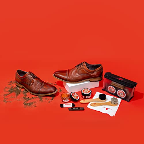 8Pc Black And Brown Shoe / Boot Cleaning Kit – Polish, Brushes, Cloth, Case - Red Moose #TOP6
