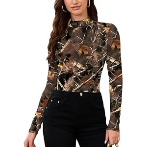 LOMON Women Thermal Long Sleeve Shirts Mock Turtle Neck Fitted Tops Fleece Lined Winter Tops Base Layer Undershirt
