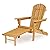 Outdoor Wooden Folding Adirondack Chair with Retractable Ottoman, Pre-Assembled BackRest & SeatBoard, Wood Patio Chair for Garden Backyard Porch Pool Deck Firepit