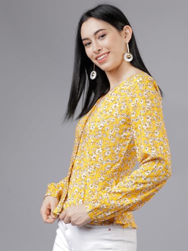 Image of Tokyo Talkies Women's Long Sleeves V-Neck Printed Tops| Stylish Casual wear