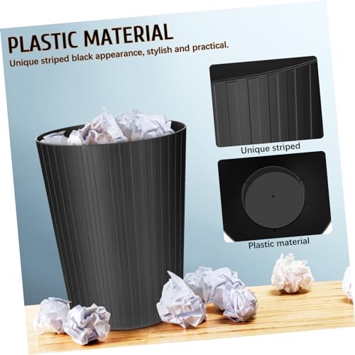 Caneca de Basura Rectangular de Plástico Negro miniatura 2