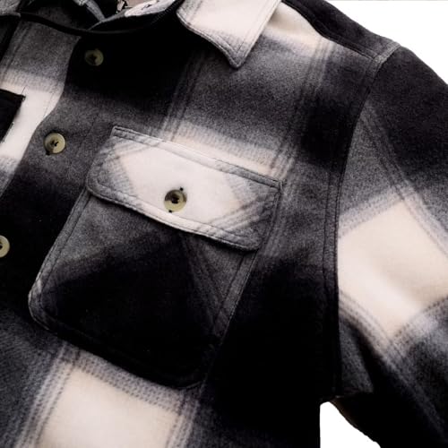 Image of LeeHanTon Mens Flannel Jacket Heavyweight Sherpa Fleece Jackets Outdoor Hiking Casual Soft Warm Coat with Pockets