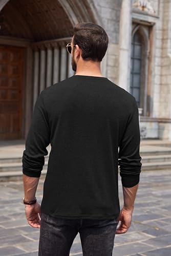 COOFANDY Men Long Sleeve Henley T-Shirs Casual Basic Lightweight Fashion Shirts Soild Tees with Pockets3