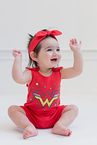 DC Comics Justice League Wonder Woman Snap Romper and Headband Newborn to Toddler2