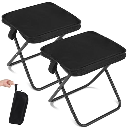 Meng Jiaran 2PCS Camping Stool Folding Stool Lightweight Collapsible Stools Portable Outdoor Fold Up Stools for Adults Camping Fishing Hiking Picnic